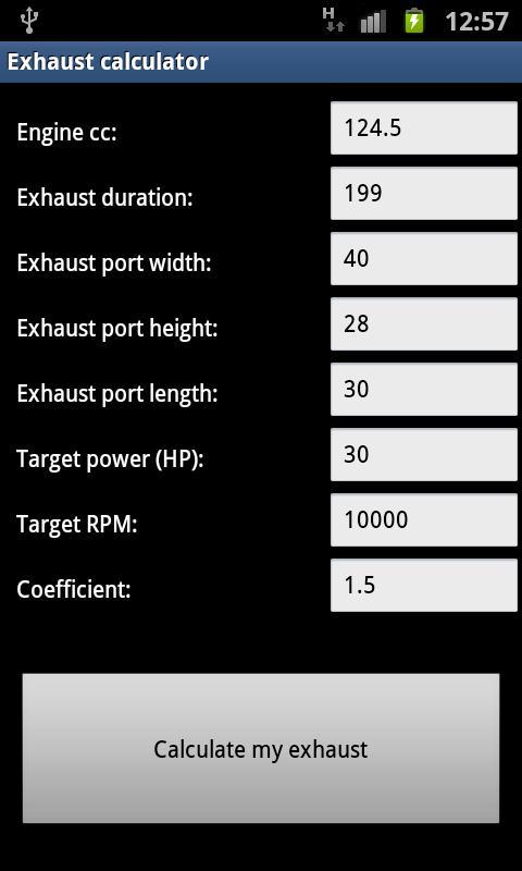 2 Stroke exhaust calculator