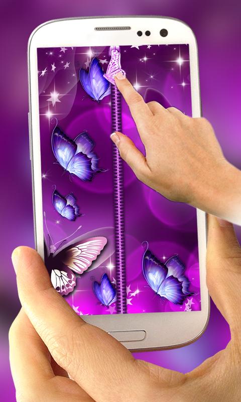 Butterfly Zipper Lock Screen