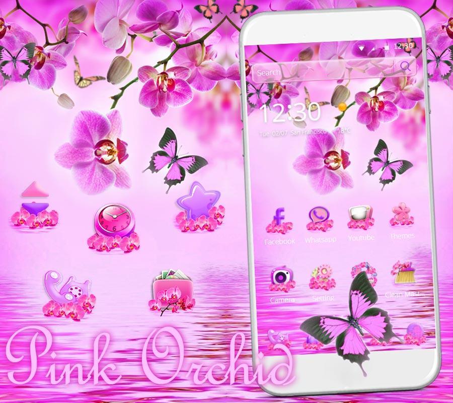 Pink Orchid Theme Wallpaper