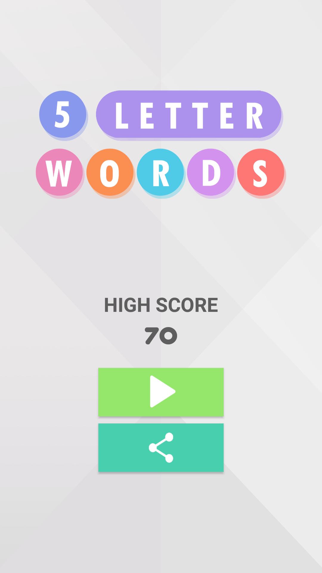 5 Letter Words (anagram game)